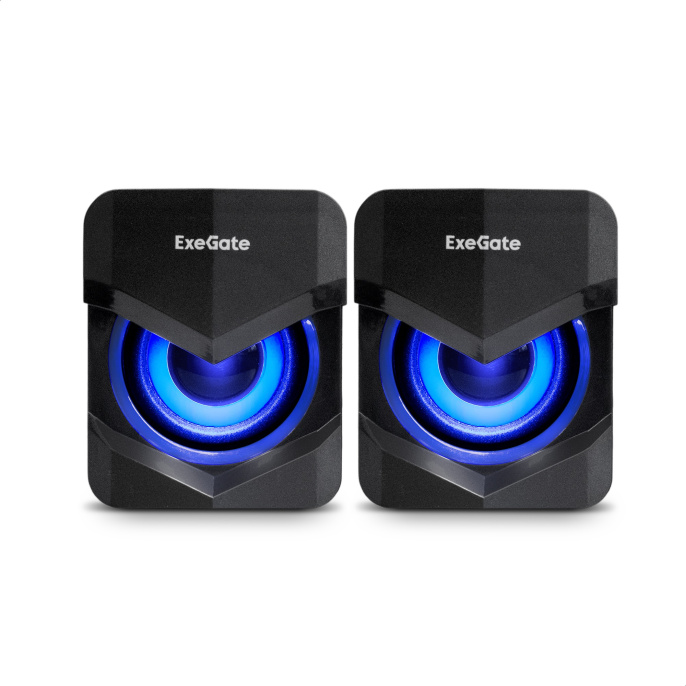 Акустическая система 2.0 ExeGate Accord 200 питание USB, 2х3Вт 6Вт RMS , 60-20000Гц,цвет черный, синяя подсветка, Color Box EX289685RUS