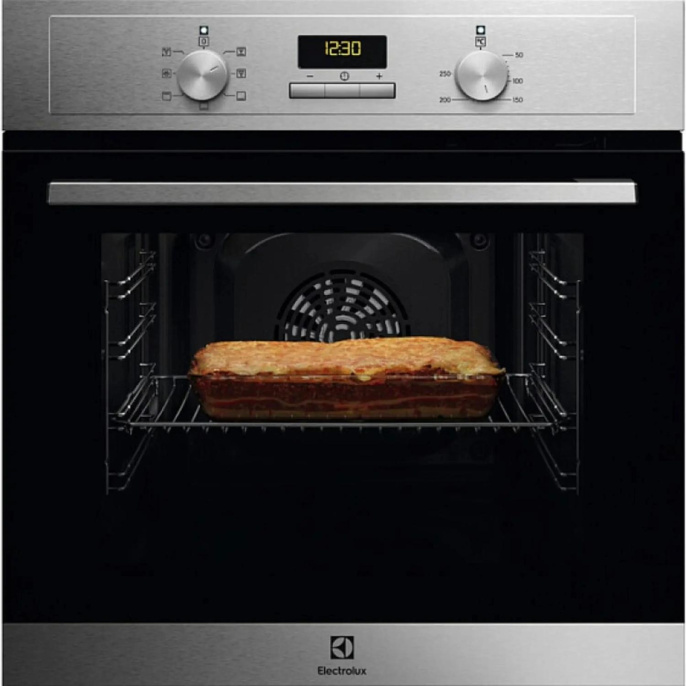 Духовой шкаф электрический Electrolux EOF3F00X,  72л,  дверца с 2 стеклами,  нержавеющая сталь