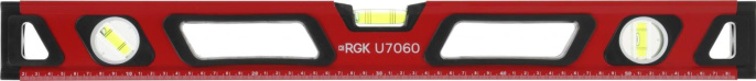 Уровень RGK U7060 пузырьковый 3глаз. магнит. красный