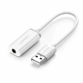 Внешняя звуковая карта UGREEN US206 30712 USB A Male to 3.5 mm Aux Cable. Цвет: белый 30712_