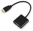 Переходник VGA KINGPRICE KP-HDMI(m)-VGA(f),  HDMI (m) -  VGA (f),  0.1м,  черный