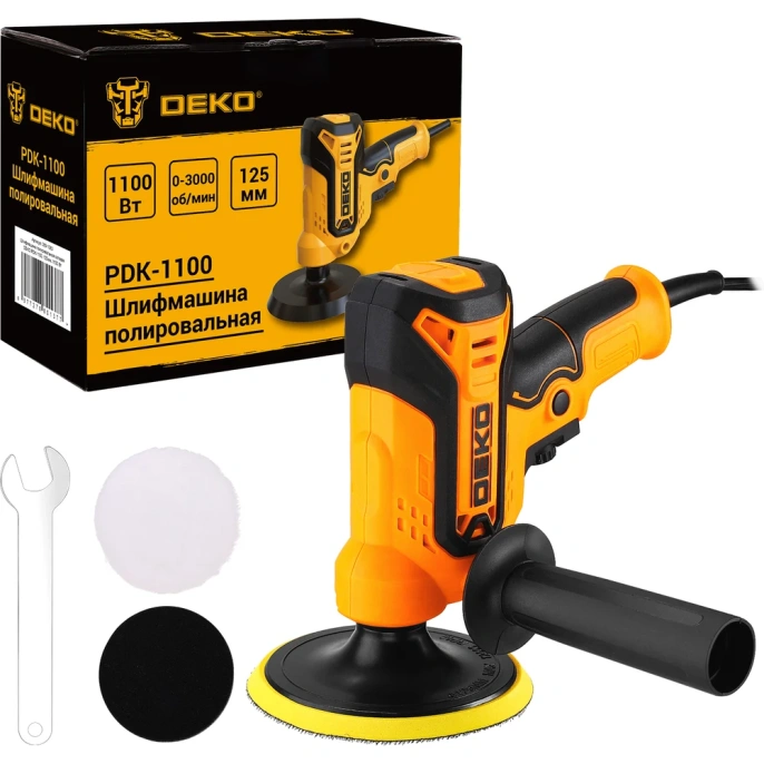 Шлифмашина полировальная сетевая DEKO PDK-1100, 125мм, 1100 Вт 085-1063