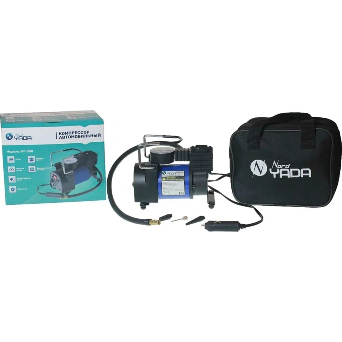 Компрессор автомобильный мощный Nord-Yada WONDERFUL 580 35л/мин, металл. шатун и поршень 907776