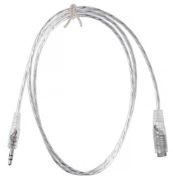 Кабель-удлинитель аудио Buro Jack 3.5 (m) -  Jack 3.5 (f),  1м, прозрачный [cab025-1m]