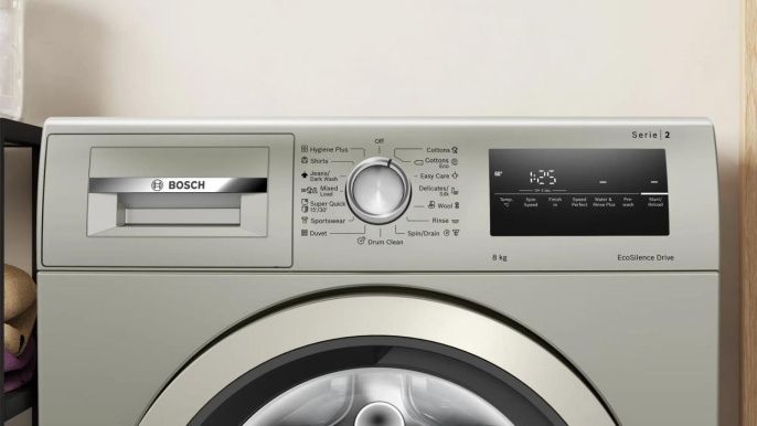 Стиральная машина Bosch WAN2420XME, с фронтальной загрузкой, 8кг, 1200об/мин, инверторная, с английской панелью управления