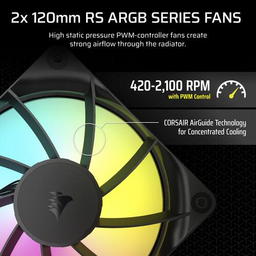 Система жидкостного охлаждения Water Cooling System Corsair NAUTILUS 240 ARGB 240mm, Black, ARGB/ Fans: 2x120mm, 74.37CFM, 34dBA, 2100RPM/ S: 1851, 1700, AM5, AM4 CW-9060092-WW
