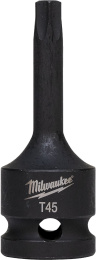 Головка ударная Milwaukee 1/2" Shockwave TX45 4932478061 монолитная, DIN 3121 / ISO 1174-2, для заворачивания с большим крутящим моментом и посадки на гайковерты 1/2"