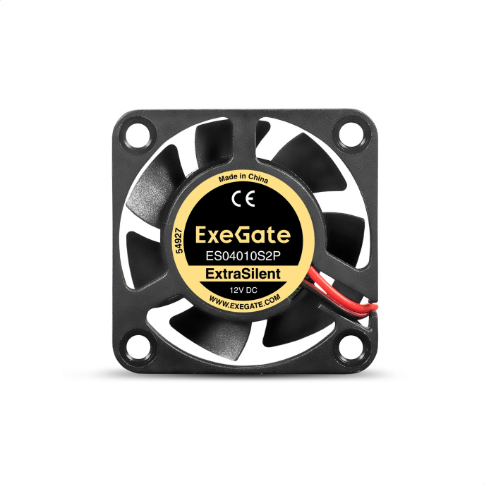 Вентилятор 12В DC ExeGate ExtraSilent ES04010S2P (40x40x10 мм, Sleeve bearing (подшипник скольжения), 2pin, 4000RPM, 19dBA) EX299845RUS