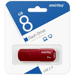Smartbuy USB Drive 8GB CLUE Burgundy SB8GBCLU-BG UFD 2.0