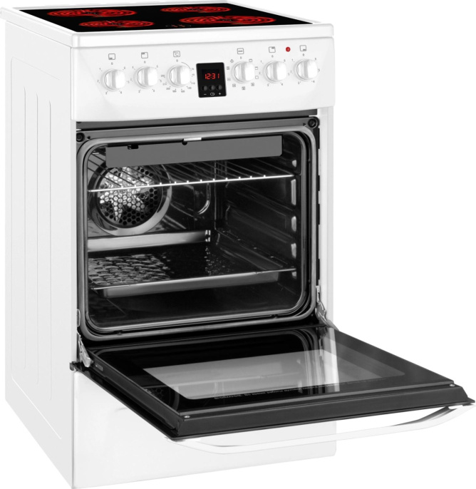 Электрическая плита WEISSGAUFF WES 2V16 WE Premium Line,  стеклокерамика,  электрическая,  без крышки,  белый [432832]