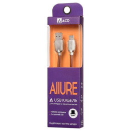 Кабели USB ACD USB кабель ACD-Allure Type-C ; USB-A Кожа, 1м, коричневый ACD-U926-C2N