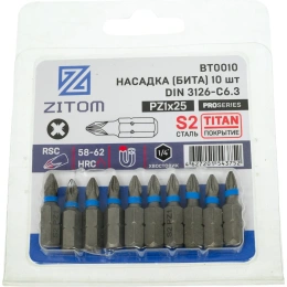 Биты (10 шт; PZ1; 25 мм; S2) ZITOM bt00010