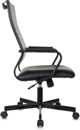 Кресло руководителя Бюрократ CH BALANCE PU, экокожа, до 150кг, топ-ган, фиксированные подлокотники,  черный