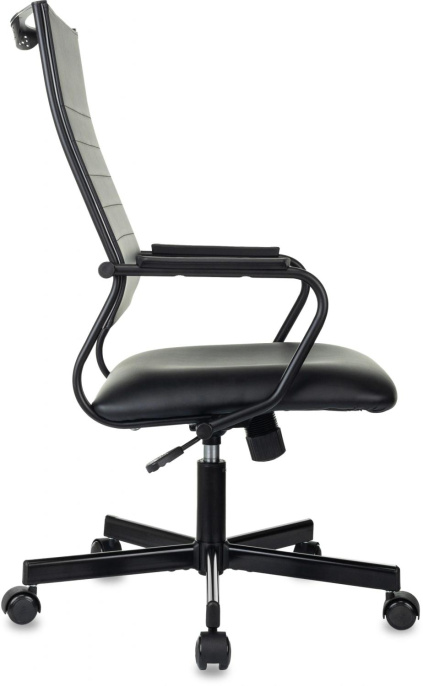 Кресло руководителя Бюрократ CH BALANCE PU, экокожа, до 150кг, топ-ган, фиксированные подлокотники,  черный