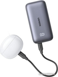 Внешний аккумулятор UGREEN PB502 25185 10000mAh Mini Quick Charging 30W Power Bank 30W с цифровым экраном. Цвет: серый (25185_)