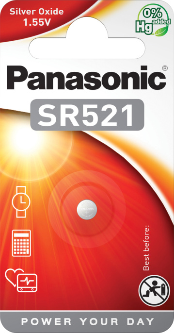 Батарейка Panasonic SR521 BL1 SR-521EL/1B часовая, напряжение: 1.55 В, емкость: 17 мАч