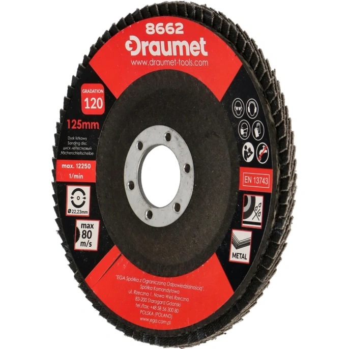 Диск лепестковый 125 мм, P120 DRAUMET 8662