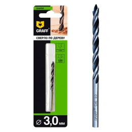 Cверло по дереву cпиральное 3x61 мм в блистере GRAFF 763061