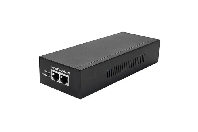 PoE-инжектор/ PoE-инжектор 90W Gigabit Ethernet на 1 порт. Соответствует стандартам PoE IEEE 802.3af/at/bt. Автоматическое определение PoE устройств. Мощность PoE на порт - до 90W. Вх. 1 x RJ45 10/100/1000 Base-T , вых. - 1 x RJ45 10/100/1000 Base-T, PoE,