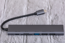 USB концентратор CABLETIME HB02G (CT-HBP2-AG7) ECO 7-в-1, 4K@30Hz, 5Gbps, USB-C HUB - Gray