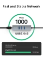 Док-станция CABLETIME CB55G (CT-AMLU3-AG) USB 3.0 3 Port Hub с гигабитным адаптером Ethernet