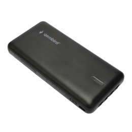 Gembird Портативный аккумулятор, 10000мАч, 2A, 4 встр.кабеля, черный GPB-10C