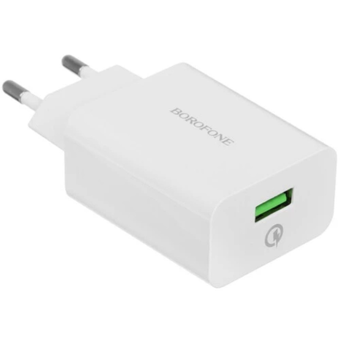 BOROFONE BA21A/ Сетевое ЗУ + Кабель Type-C 1m/ QC 3.0/ 1 USB/ Выход: 18W/ White