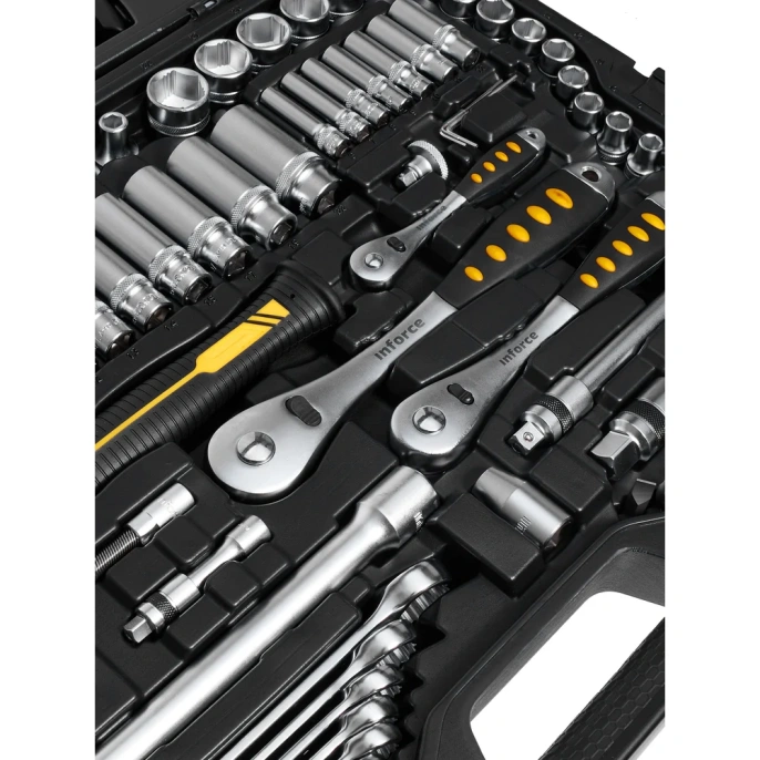 Набор инструментов Inforce 150 предметов 1/2" & 3/8" & 1/4", Сталь Cr-V, Сталь Cr-V, Профессиональный, 06-07-21