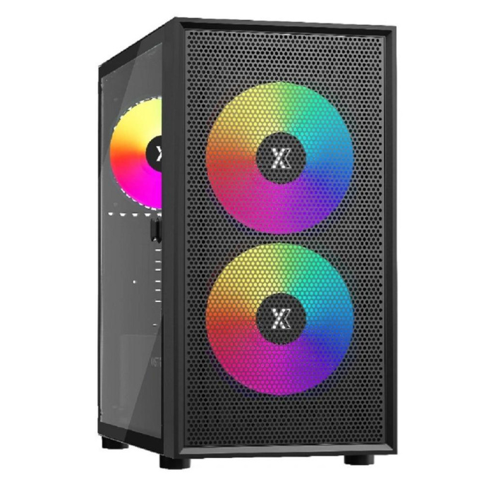 XASTRA Корпус A305M 3ARGB Black mATX/Mesh/ tempered glass / 2x140mm + 1x120mm ARGB PWM fans/ Door/ A305M-2FC14A-1FC12A-D