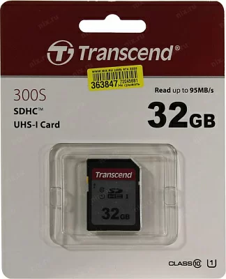 Карта памяти Transcend TS32GSDC300S SDHC Memory Card 32Gb UHS-I U1