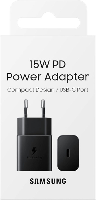 Сетевое зарядное устройство Samsung EP-T1510N,  USB-C, 15Вт, 2A, черный [ep-t1510nbegeu]