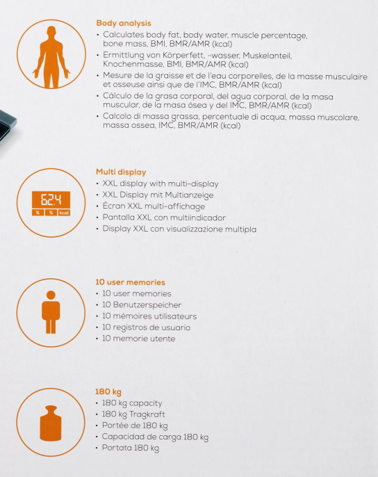 Напольные весы BEURER BG21, до 180кг, цвет: черный [764.30]