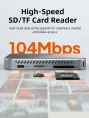 Магнитный концентратор CABLETIME CB34S (CT-HUBS1-AS) 7-в-1 с NVMe 10 Гбит/с, с USB 4 80 Гбит/с CT-FU8S-AG - Silver