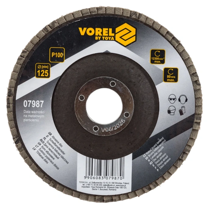 Диск лепестковый 125х22 мм; Р100 VOREL 07987
