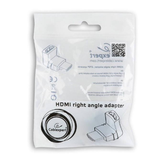 Переходник HDMI - HDMI Cablexpert A-HDMI270-FML 19F/19M, угловой соединитель 270 градусов