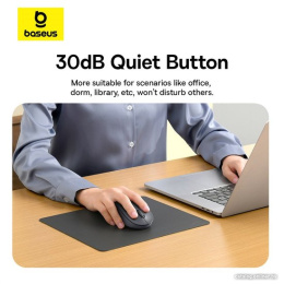 Мышь Baseus B01055505111-01 Ergonomic; без батареек, рабочее расстояние 10м, совместимость с Windows, Harmony OS, Apple OS, Linux, Vista; Cluster Black