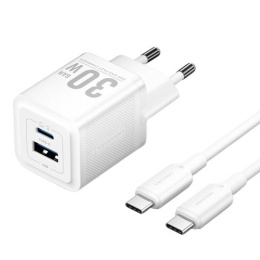 Набор для зарядки Vention з/у GaN 30W 2 порта USB C + A и кабель USB-C 3А Белый, шт. TZ-FEQW0-EU-01