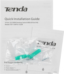 Коммутатор TENDA TEF1109P-8-102W, неуправляемый