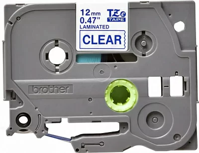 Brother TZE-133 Плёнка для наклеек синий шрифт на прозрачной основе, 12мм*8м (TZE133)