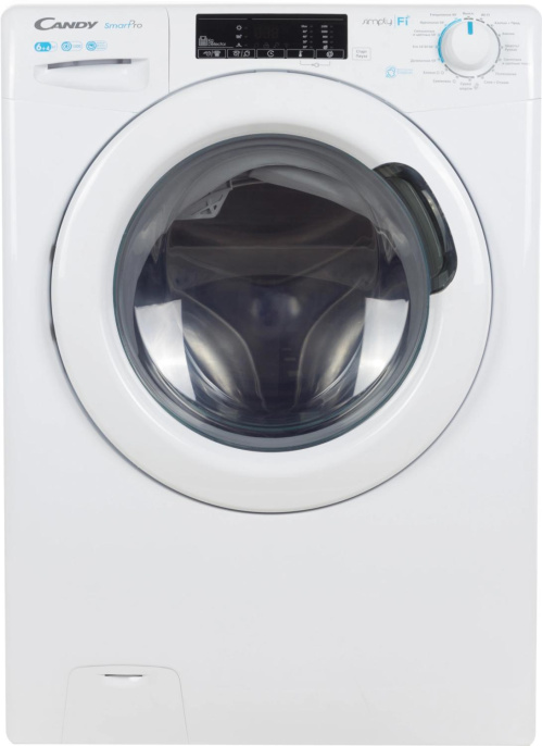 Стиральная машина узкая Candy Smart Pro CSOW4 1364T/2-07, с фронтальной загрузкой, 6кг, 1300об/мин, с паром, с сушкой