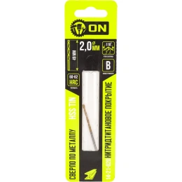 Сверло по металлу HSS TIN 2x49 мм, нитридтитановое покрытие On 14-21-020