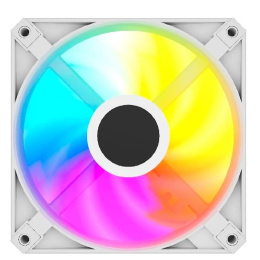 Powercase Вентилятор M56-12W ARGB White 120x120x25mm PWM, 100шт./кор, 4pin PWM M+F + 3pin ARGB M+F , 700-1500±10% об/мин Bulk