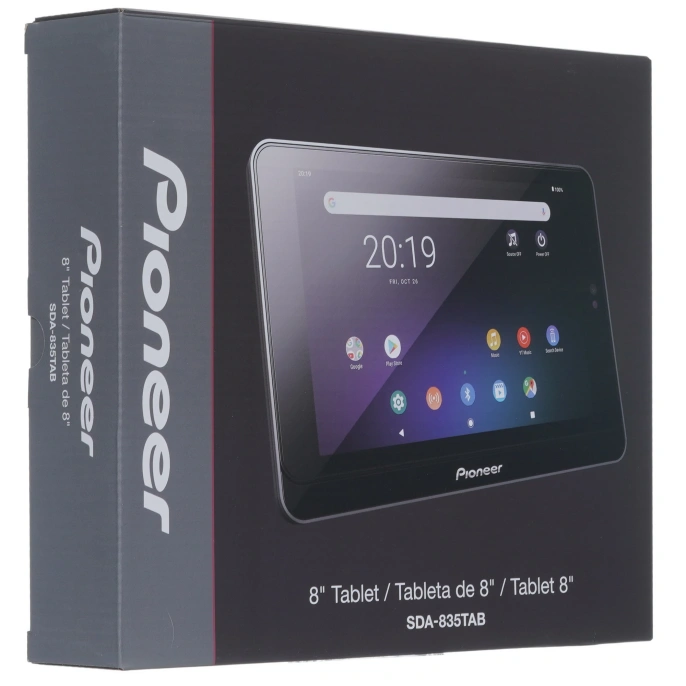 Автомагнитола Pioneer SDA835Tab+T20BT 2DIN 4x50Вт v4.2 USB 2.0 AUX 2048Mb DSP Android 9 8" WiFi 3 RDS