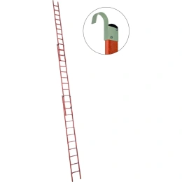 Диэлектрическая стеклопластиковая приставная, раздвижная лестница Антиток крюки ЛСПРД-9.0 Е К 471581