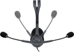 Гарнитура Logitech H111,  для контактных центров, накладные,  проводные, серый [981-000593]