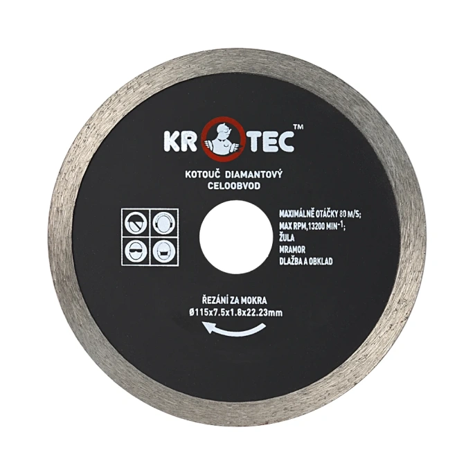 Диск алмазный сплошной (115x22.2 мм) KROTEC 3801006