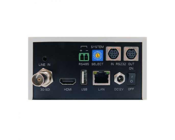 PTZ-камера AVONIC AV-CM40-W Full HD с выходами HDMI, USB2.0, 3G-SDI; объектив 54.7°, мин. освещенность 0.5 lux, 20-х оптический зум, управление: IR, RS232 или RS485, IP. Цвет корпуса Белый. Питание 12В 2А .