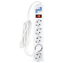 PowerCube Фильтр-удлинитель 0.5м, 5 розеток 10А SPG-B-0,5M-WHITE , белый {13560} (SPG-B-0,5М-WHITE)