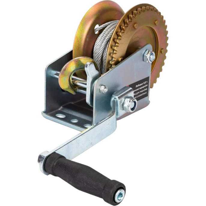 Лебедка СЕРВИС КЛЮЧ 0.8 т, барабанная, шестеренная, 6.7 м 75066