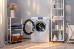 Стиральная машина узкая Candy Smart Pro CSO4 276TWMB-07, с фронтальной загрузкой, 7кг, 1200об/мин, с паром, инверторная